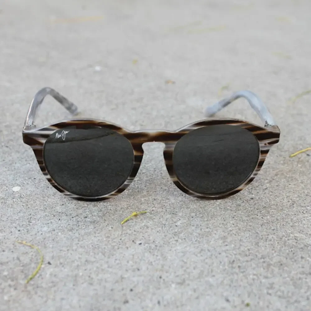 MAUI JIM | Pineapple Brown Grey Striped Acetate Sunglasses Polarized MJ 784-14D